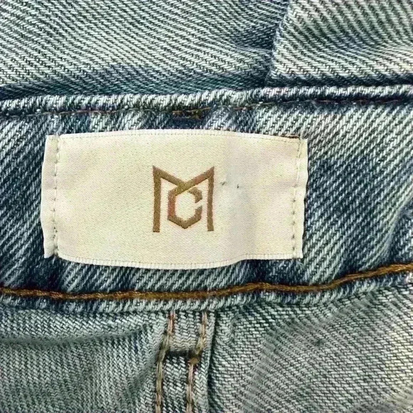 MC 1975 NWOT HIGH-WAIST Denim Belted Paper Bag Style Shorts Size 40/8 - Picture 8 of 8